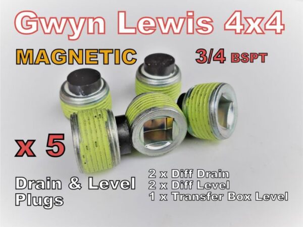 Five Magnetic Drain / Level Plugs