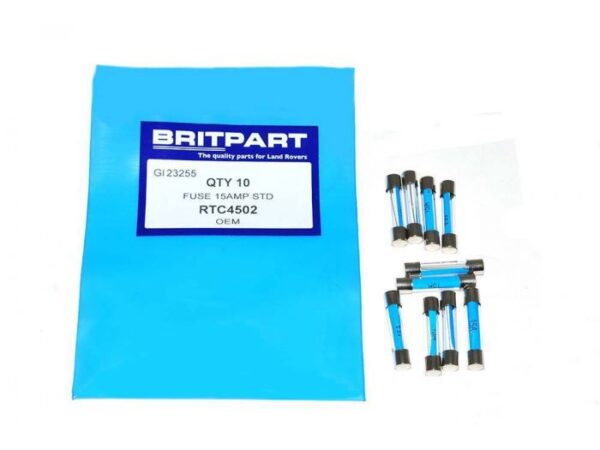 15 Amp Glass Fuse for Land Rover Series, Defender and Range Rover Classic (Priced Individually)