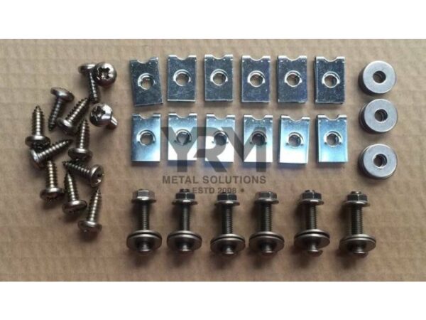 Stainless Steel Fixing Kit for Second Row Floor - For Land Rover Series and Defender - By YRM Metal